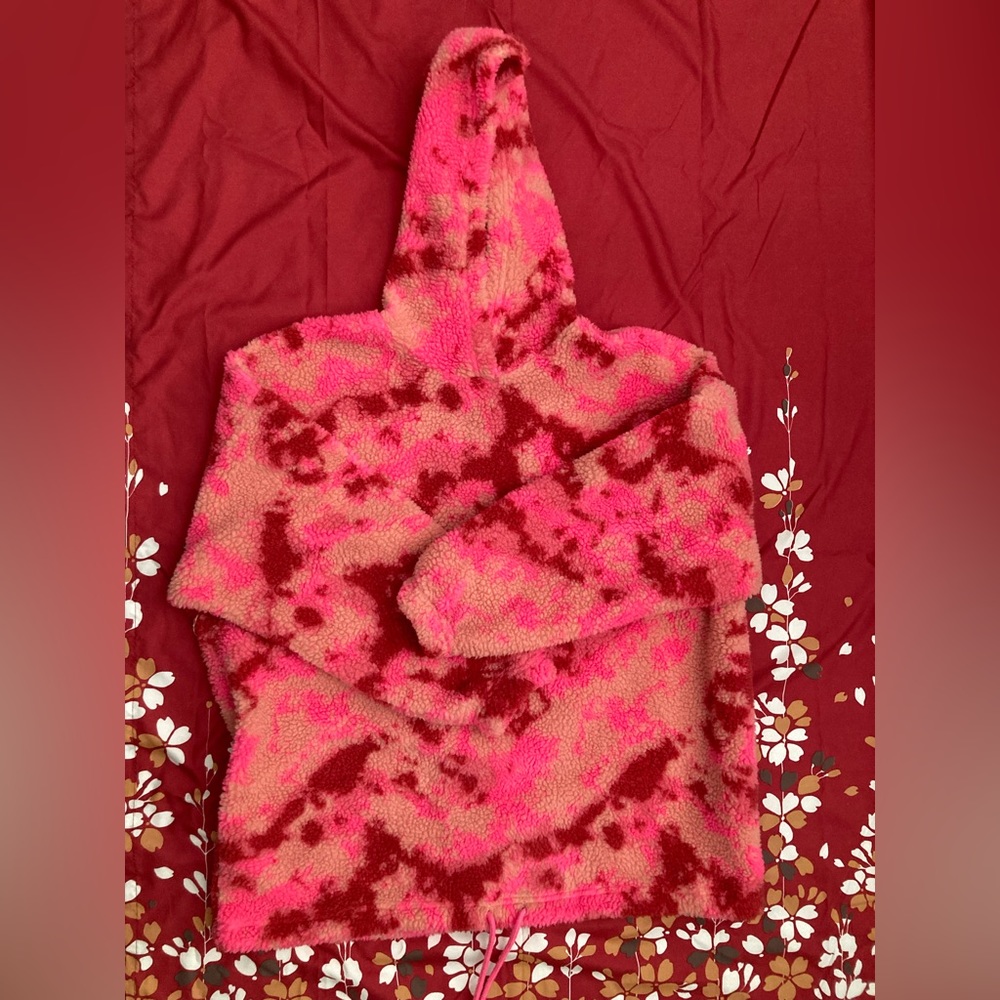 ASOS 4505 ski tie dye borg mock hooded top